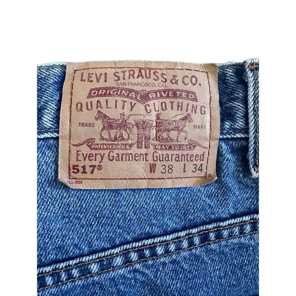 Vintage Levi's 517 Bootcut Authorized USA Tag 38x34 Fits 36x30